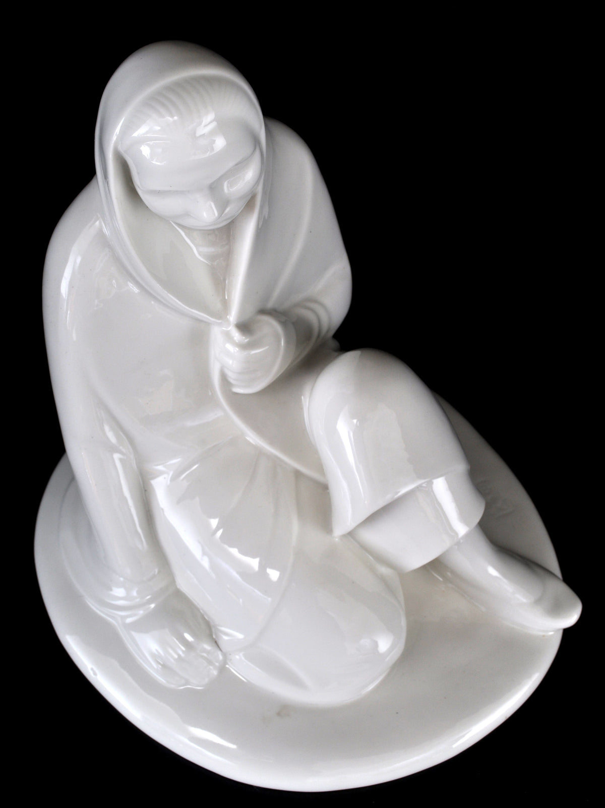 Fine Antique Art Nouveau Schwarzburger Porcelain Sculpture by Ernst Barlach (German 1870-1938), "Peasant Woman," 1906