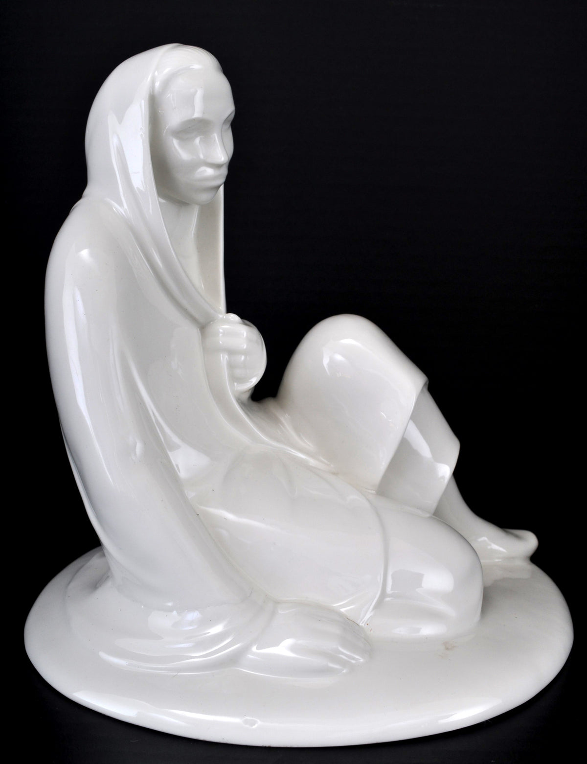 Fine Antique Art Nouveau Schwarzburger Porcelain Sculpture by Ernst Barlach (German 1870-1938), "Peasant Woman," 1906