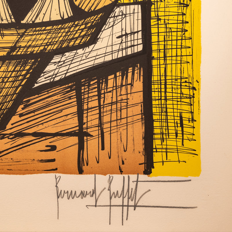 Rare Original French Modernist H.C. Proof Lithograph Signed Bernard Buffet 1988