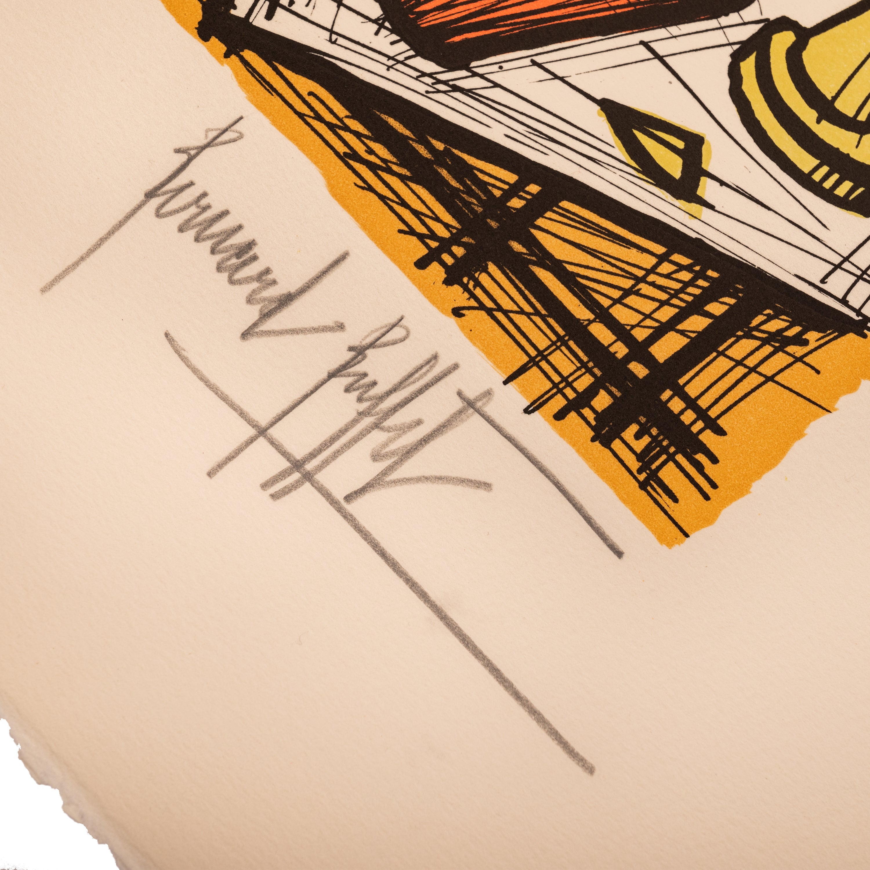 Rare Original French Modernist E.A. Proof Lithograph Signed