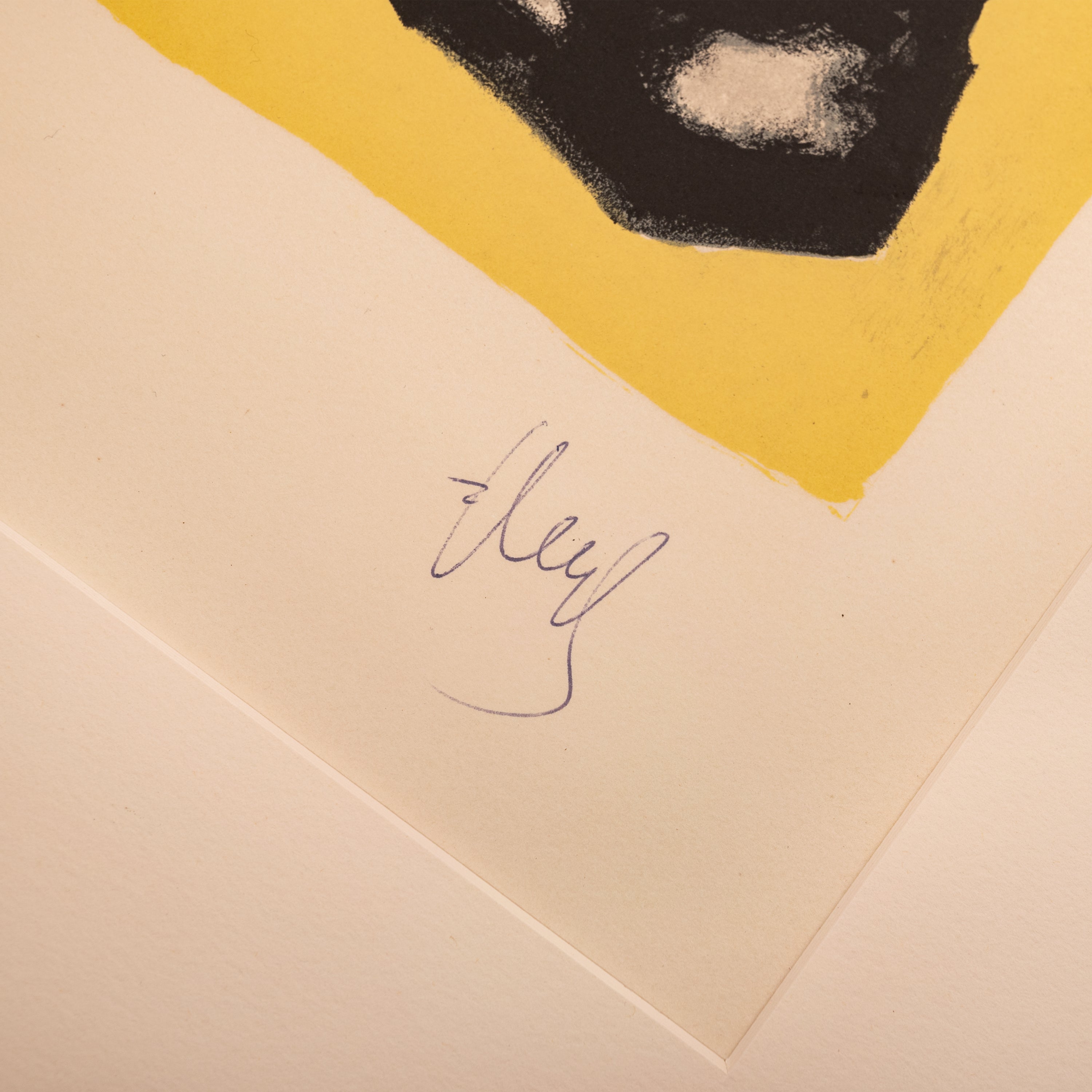 Original French MCM Modernist Signed Abstract Lithograph Fernand