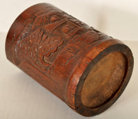 Antique Chinese Qing Dynasty Carved Bamboo Brush Pot, Circa 1850