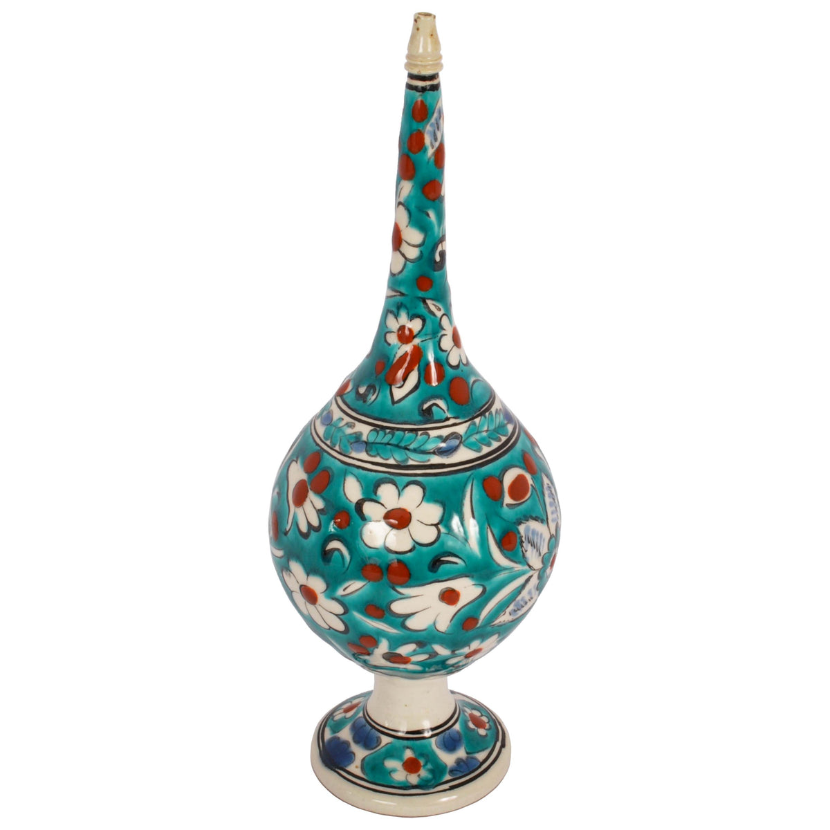 Antique 19th Century Ottoman Islamic Kutahya Pottery Rosewater Dropper Turkey, Circa 1900
