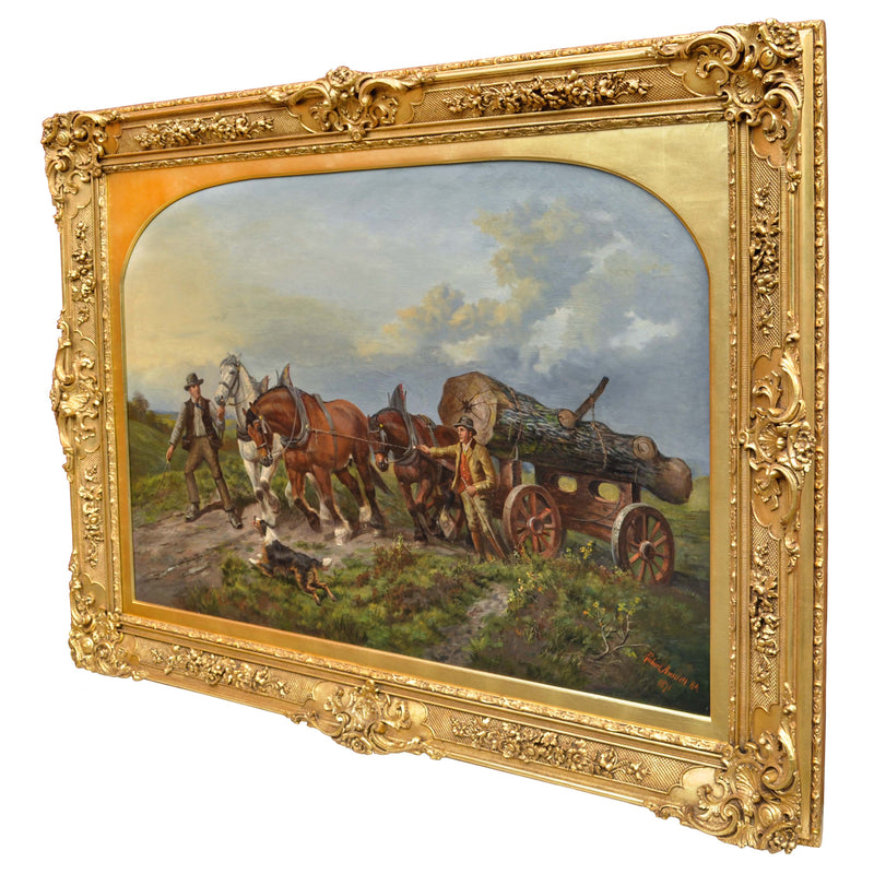 Monumental Antique Painting Scottish Highland Landscape Richard Ansdell 1871