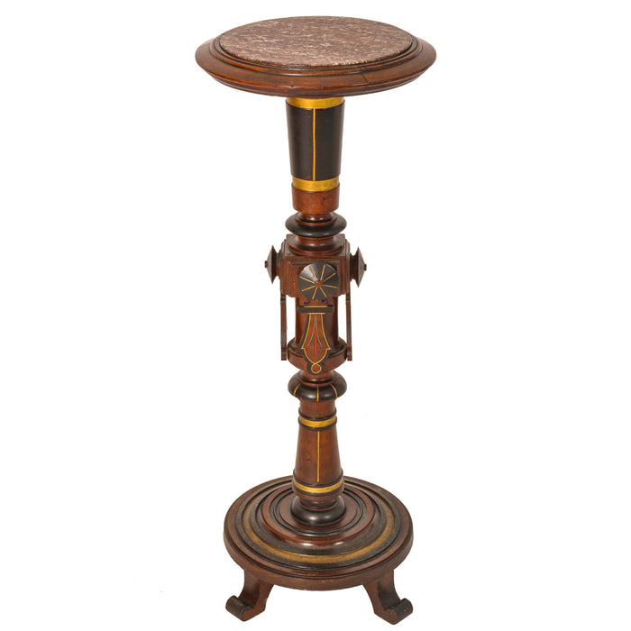 Antique American Aesthetic Movement Herter Bros Gilded Pedestal Plant Stand 1875