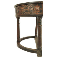 Antique 17th Century James I Jacobean Carved Oak Demi-lune Credence Table, circa 1620