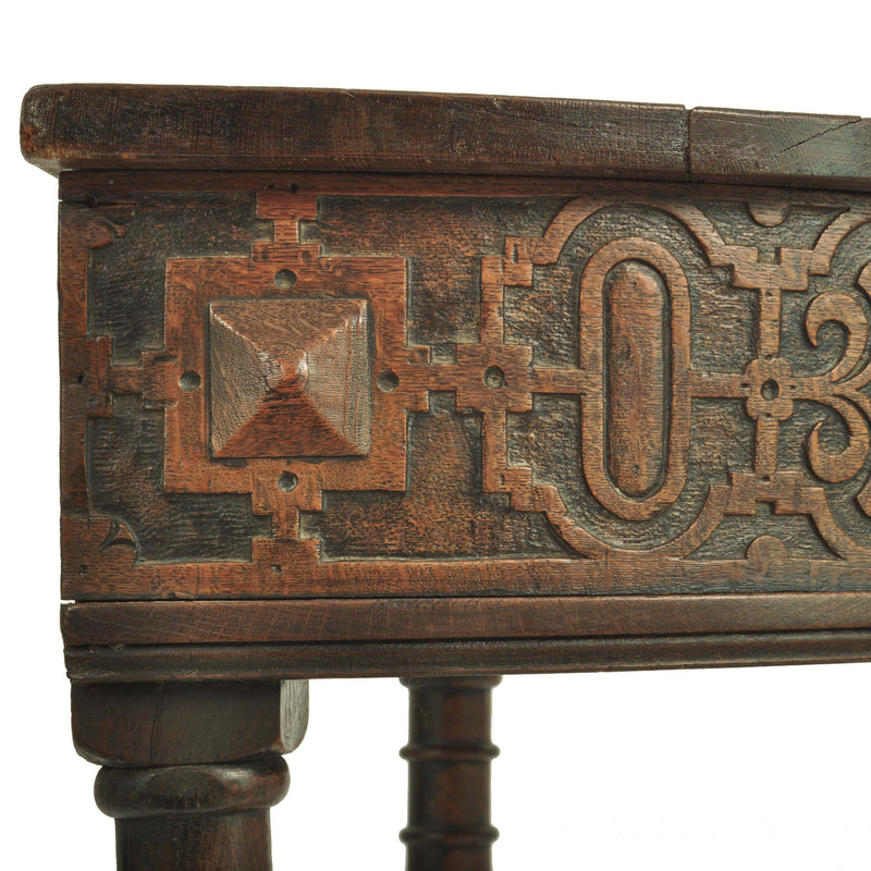 Antique 17th Century James I Jacobean Carved Oak Demi-lune Credence Table, circa 1620
