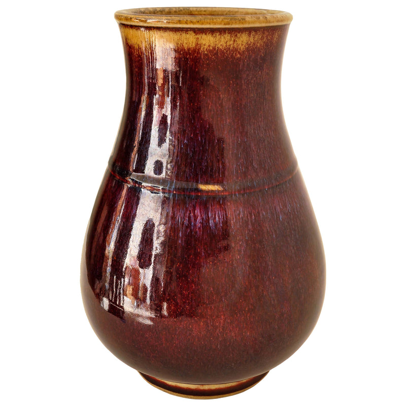 Antique Chinese Qing Dynasty Flambe-Glazed Hu Porcelain Vase, Circa 1800