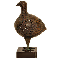 Ancient Persia 12th Century Islamic Bronze Seljuk Bird Pomander Statue Sculpture, Circa 1150