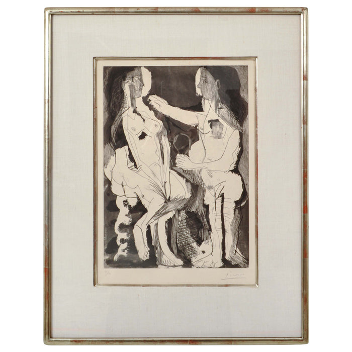 Pablo Picasso Aquatint Femmes nues au Miroir Sable Mouvant Signed Numbered 1965