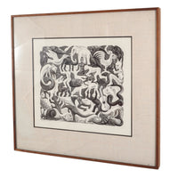 M. C. Escher Plane Filling Mosaic II Lithograph Wove Paper Signed numbered 1957