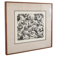 M. C. Escher Plane Filling Mosaic II Lithograph Wove Paper Signed numbered 1957