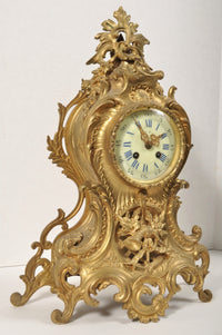 Antique French Ormolu Eight Day Clock in the Rococo Style, Circa 1880