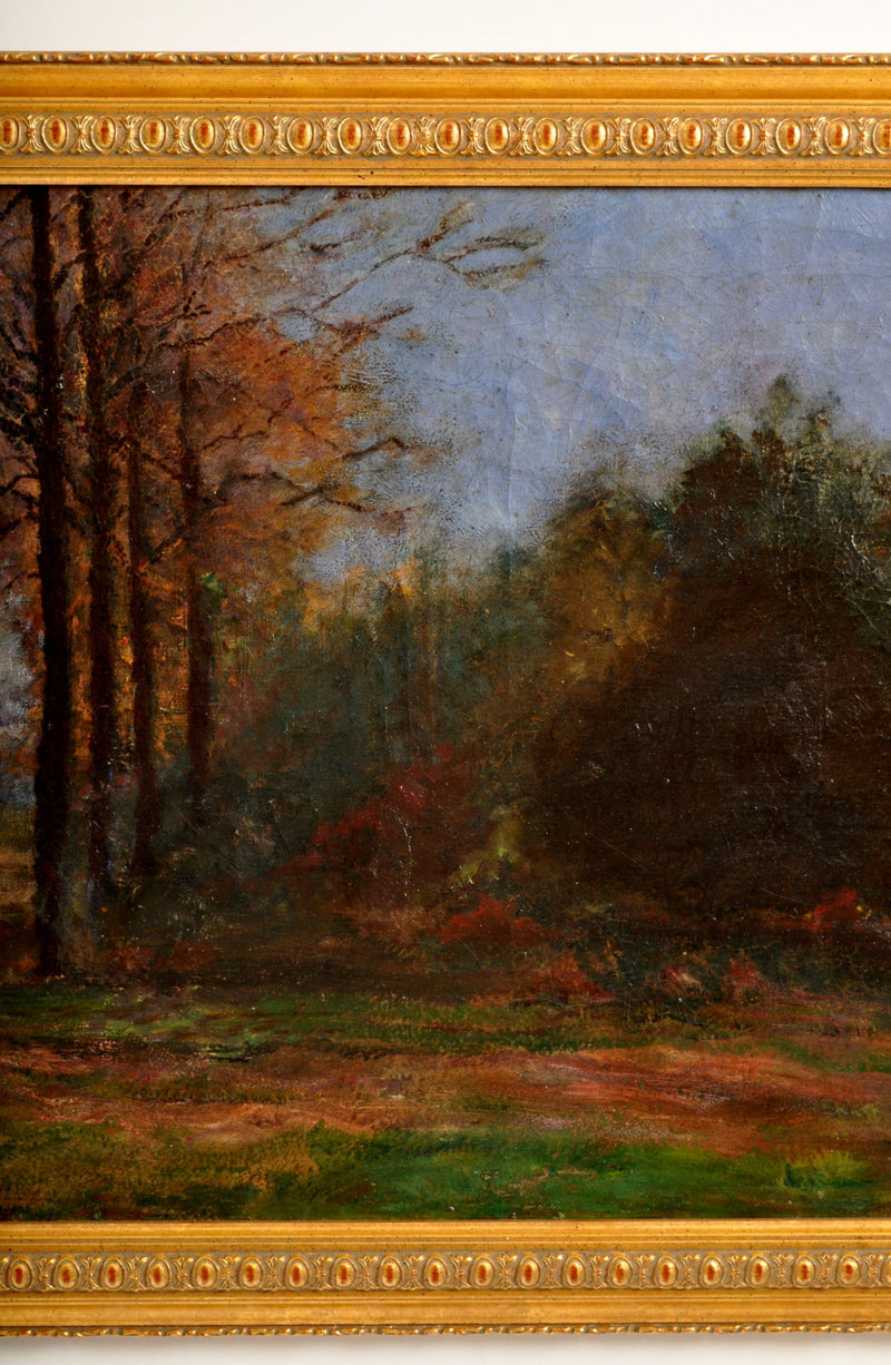 Antique Oil on Canvas Painting, "Night Landscape," by Paul Schmitt (1824-1885), Circa 1860