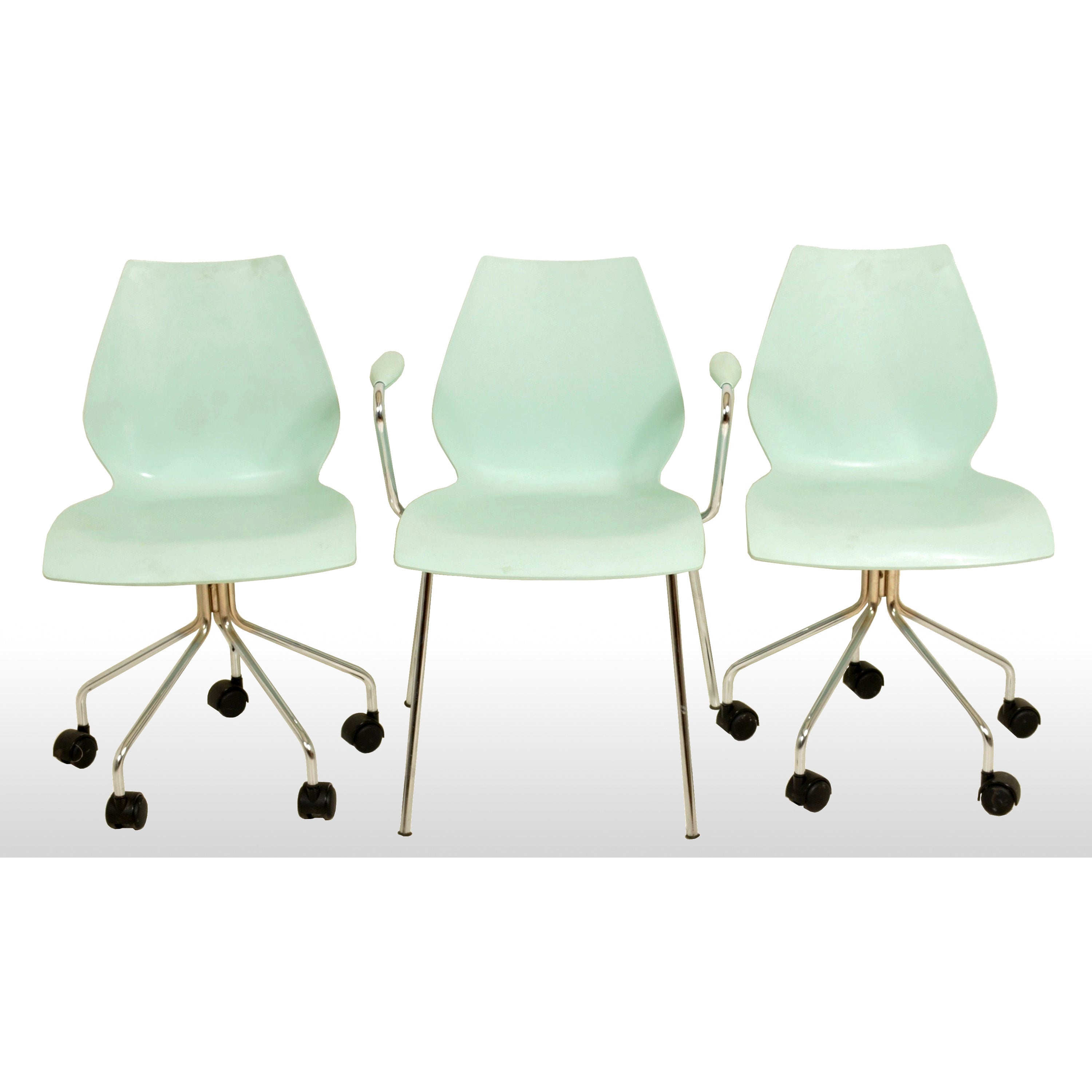 Set of 3 Mid Century Modern Maui Chairs by Vico Magistretti for